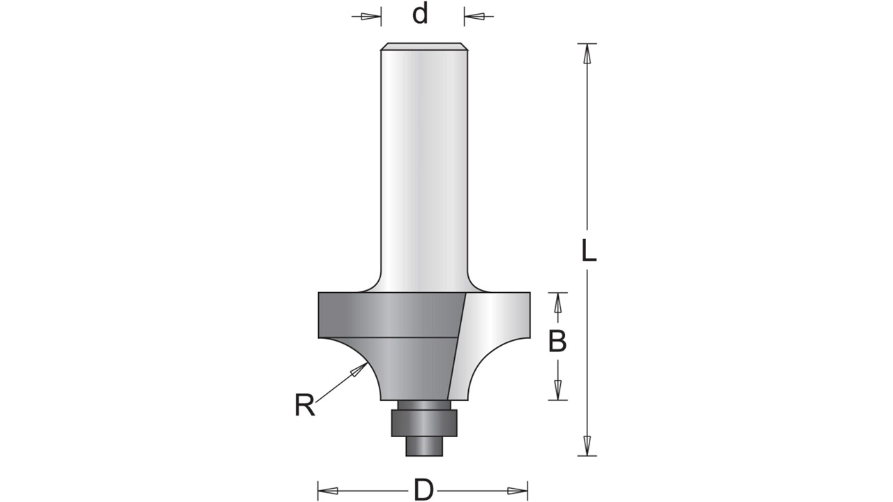 HM-Abrundfräser -Dm 22,2x B 12,7x L 49mm